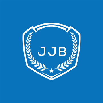 JJB Shield Logo Design JJB Minimal Laurel Wreath and Star Emblem for Sports Corporate JJB Club and Brand Ident.
