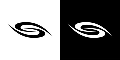 S space icon spiral galaxy abstract flat graphic black hole design