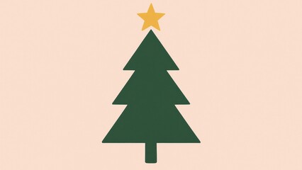 Obraz premium Minimalist Christmas tree wallpaper for desktop