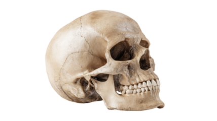 3d human skull model isolated on white background