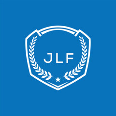 JLF Shield Logo Design JLF Minimal Laurel Wreath and Star Emblem for Sports Corporate JLF Club and Brand Ident.
