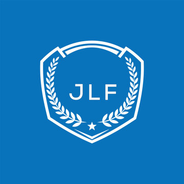 JLF Shield Logo Design JLF Minimal Laurel Wreath and Star Emblem for Sports Corporate JLF Club and Brand Ident.
