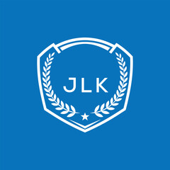 JLK Shield Logo Design JLK Minimal Laurel Wreath and Star Emblem for Sports Corporate JLK Club and Brand Ident.
