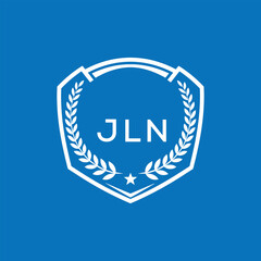 JLN Shield Logo Design JLN Minimal Laurel Wreath and Star Emblem for Sports Corporate JLN Club and Brand Ident.
