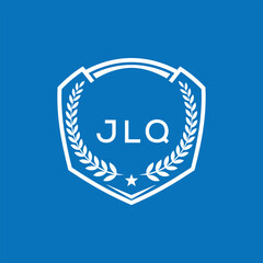 JLQ Shield Logo Design JLQ Minimal Laurel Wreath and Star Emblem for Sports Corporate JLQ Club and Brand Ident.
