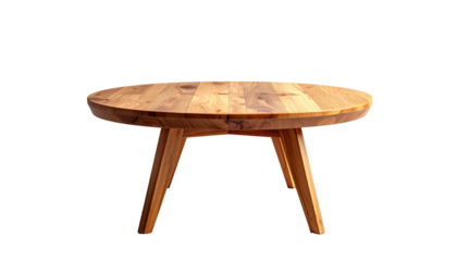 Wooden round coffee table, simple design