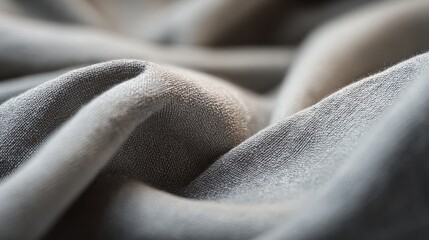 Close up of textured grey fabric