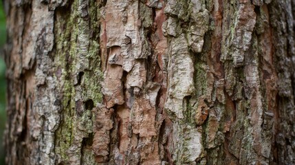 Obraz premium Tree Bark Close-up: Deep Grooves and Textural Variety - From Rough to Smooth Nature's Canvas