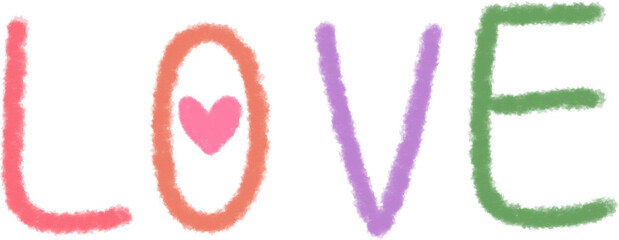 Colorful Hand-drawn LOVE Lettering Illustration