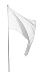 White flag billowing on a pole