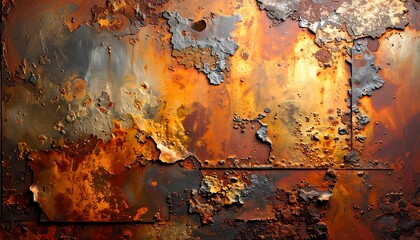 Rusting Metal Texture with Flaking Paint and Corrosion.
