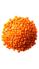 Close-up of a cluster of orange lentils