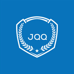 JQQ Shield Logo Design JQQ Minimal Laurel Wreath and Star Emblem for Sports Corporate JQQ Club and Brand Ident.
