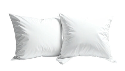 Two white square pillows, side by side,  resting on a black background.  Simple, clean design.  A blank canvas for personalization