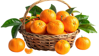 Fresh oranges in a woven basket (1)