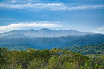 mountains and clouds
