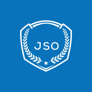 JSO Shield Logo Design JSO Minimal Laurel Wreath and Star Emblem for Sports Corporate JSO Club and Brand Ident.

