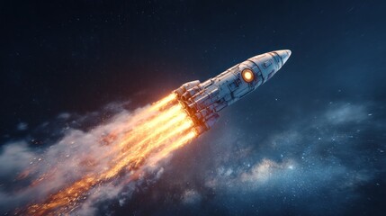 Obraz premium Rocket launch in space