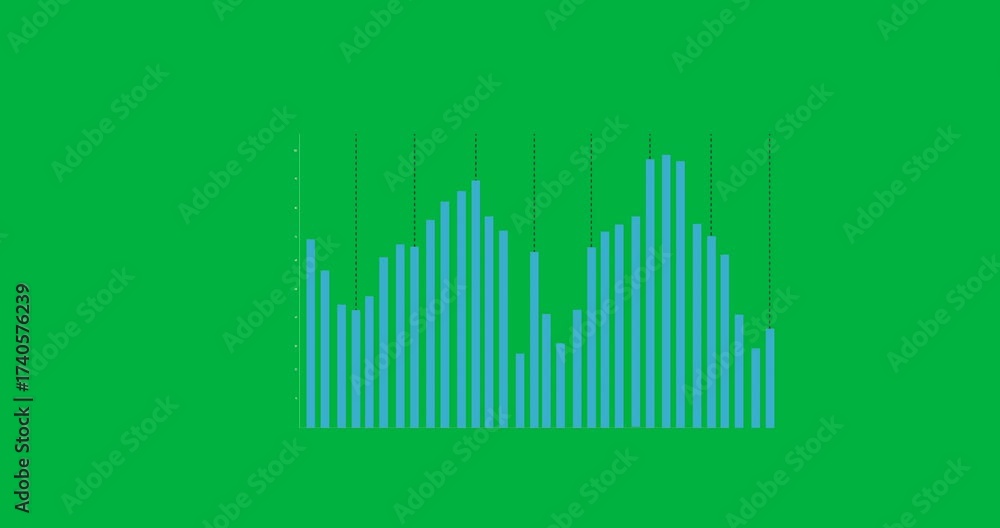 Canvas Prints animation of financial data and blue statistics processing over transparent background