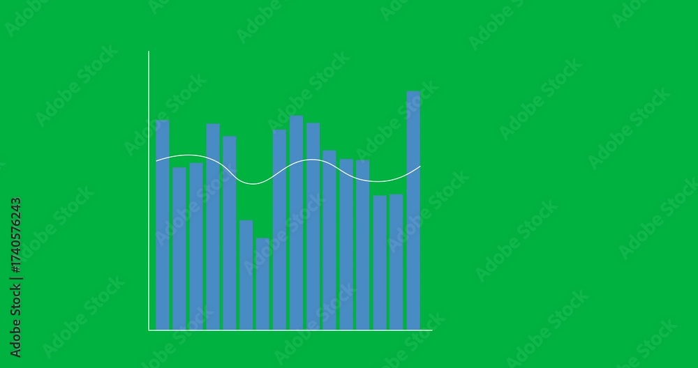 Canvas Prints animation of financial data and blue statistics processing over transparent background