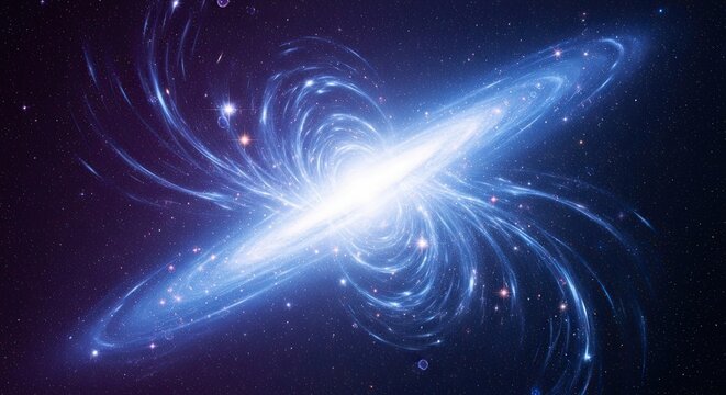 Vast Spiral Galaxy with Brilliant Core and Nebulae