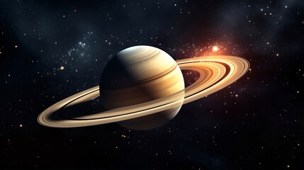 宇宙に浮かぶ土星のイメージ