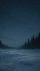Serene snowy night landscape mobile wallpaper