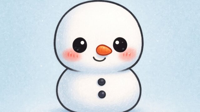 Cute snowman with blushing cheeks wallpaper