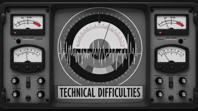 Displaying Technical Difficulties on Retro Monitor with Signal Waveform