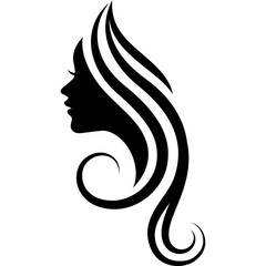 woman face curly hair style illustration for logo,decoration,poster,presentation,beauty products,etc