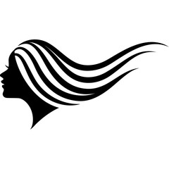 beauty female long hair illustration for logo,decoration,poster,presentation,beauty products,etc