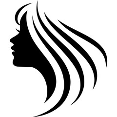 beauty woman long hair silhouette for logo,decoration,poster,presentation,beauty products,etc