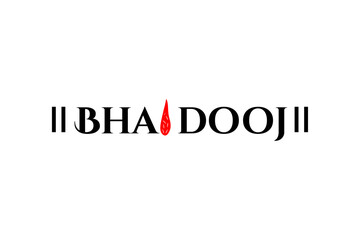 Happy Bhai Dooj Typography Design, Festive Calligraphy Text