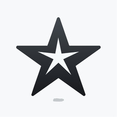 Fototapeta premium silver star illustration on black and white backgrounds