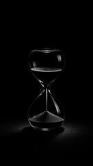 Elegant hourglass on black mobile wallpaper