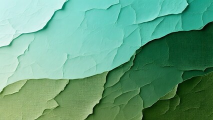 A multi layer painting with green shades