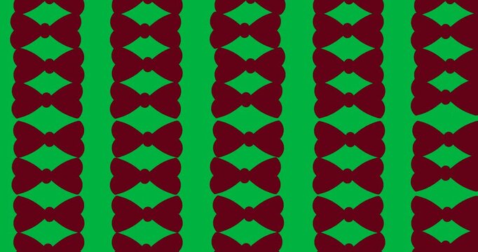 Multiple red bow tie icons in seamless pattern against copy space on transparent background