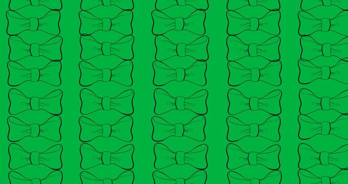 Multiple bow tie icons in seamless pattern against copy space on transparent background