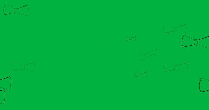 Multiple bow tie icons floating against copy space on transparent background