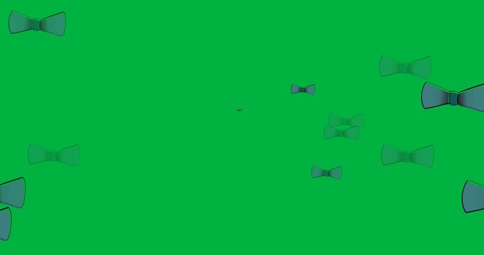 Multiple blue bow tie icons floating against copy space on transparent background