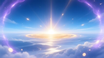 A person standing in front of an energy field