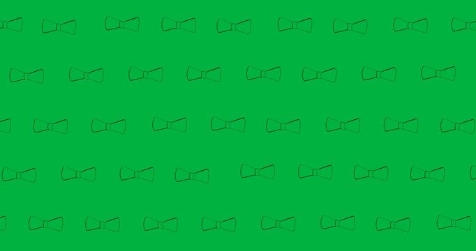 Multiple bow tie icons in seamless pattern against copy space on transparent background