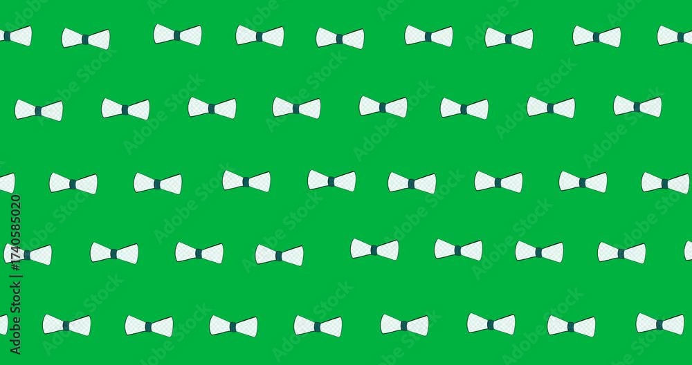 Wall mural multiple bow tie icons in seamless pattern against copy space on transparent background