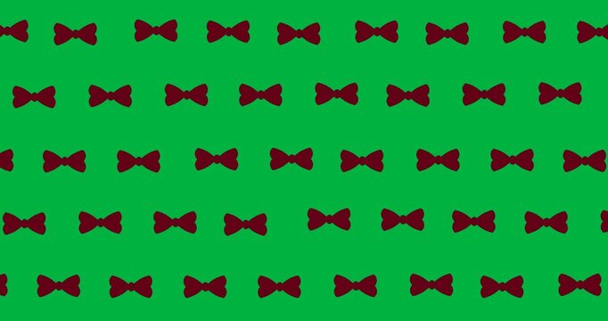Multiple red bow tie icons in seamless pattern against copy space on transparent background