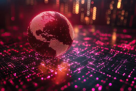 Global Technology and Digital Connectivity Concept with Planet Earth. - Powered by Adobe