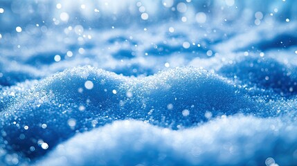 Magical winter wonderland scene with falling snow and sparkling lights.