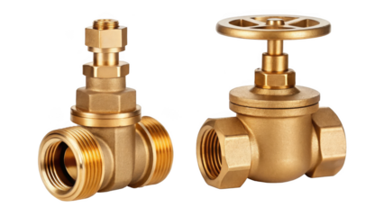 Brass Valve Connector on transparent