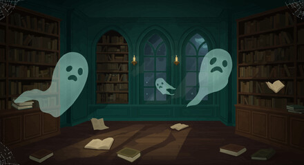 Haunted Library A Spooky Gathering of Ghosts Amongst Books