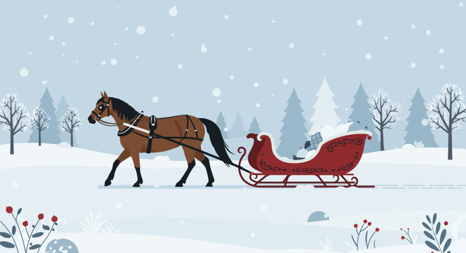 Sleight Ride Drawing Sleigh Ride Clipart