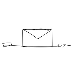 continuous line drawing sketch envelope mail illustration icon